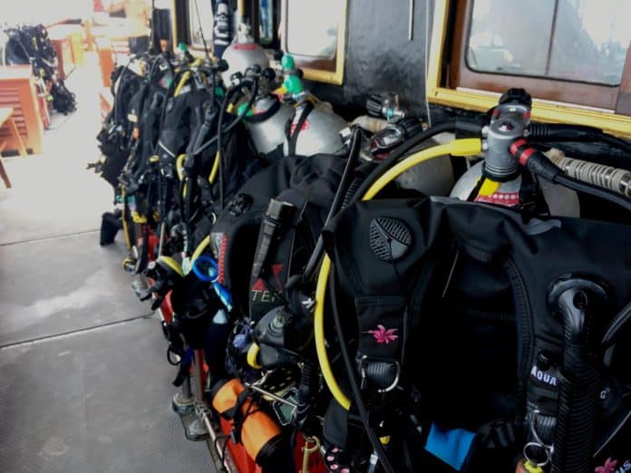 Scuba Diving Equipment on a liveaboard