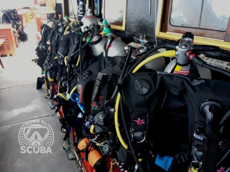 Scuba Diving Equipment on a liveaboard