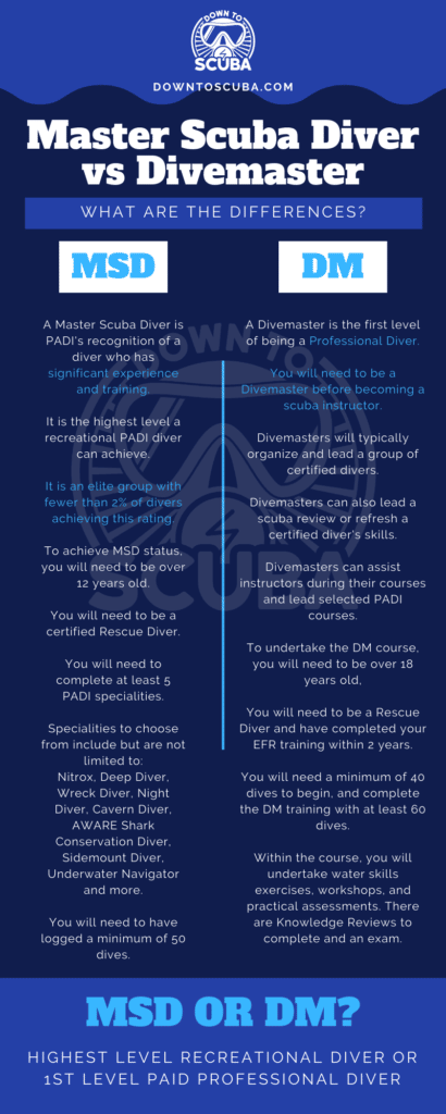 Master Scuba Diver vs Divemaster – Which Certification to Choose?