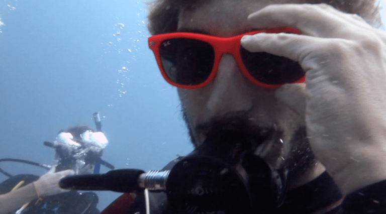 Scuba diving with glasses underwater!