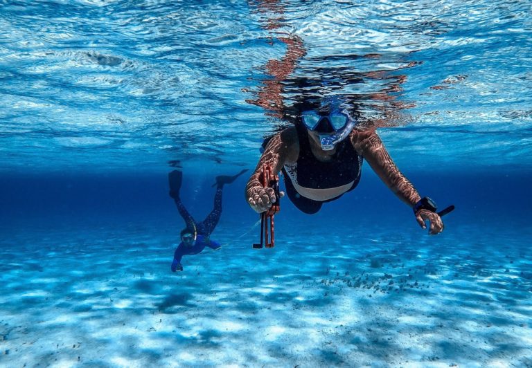 Marine Science Teacher, Anna Ortega on-site in South Caicos