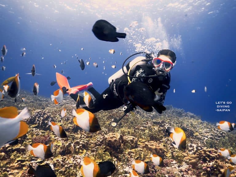 Diving in Saipan, Northern Mariana Islands, USA